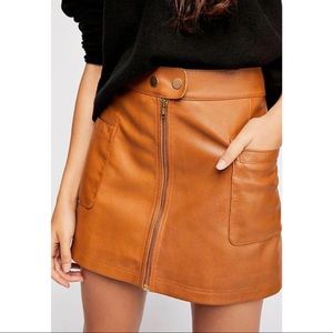 NWOT Free People High Waist Vegan A Line Skirt